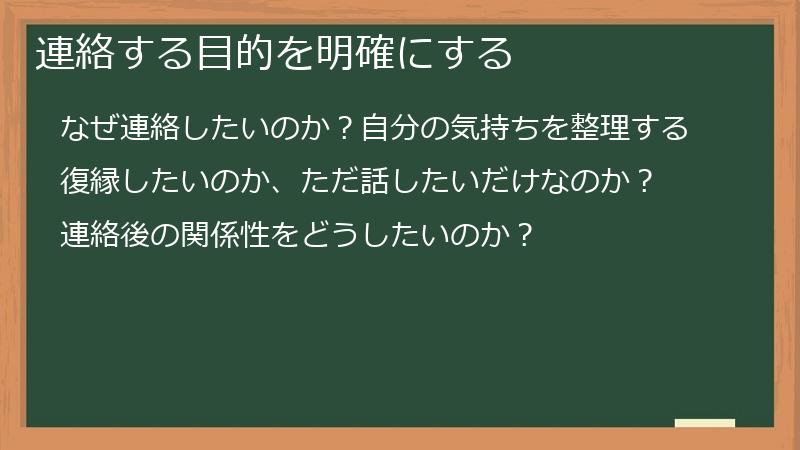 連絡する目的を明確にする