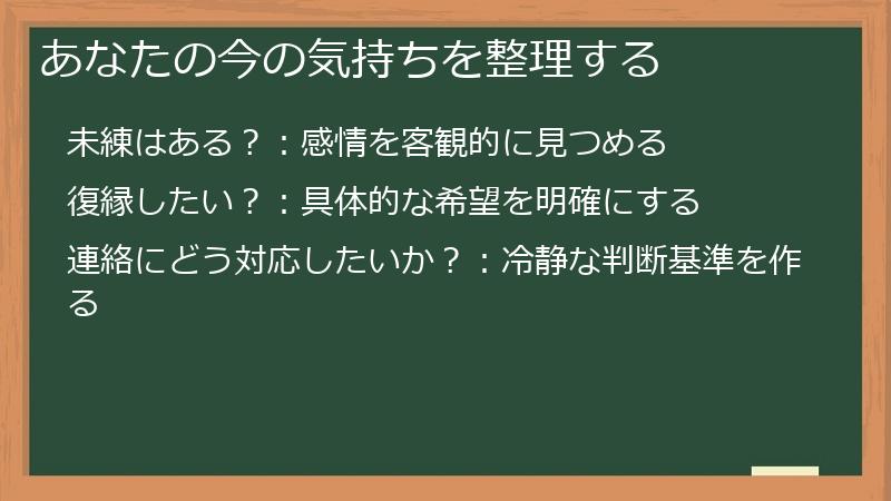 あなたの今の気持ちを整理する