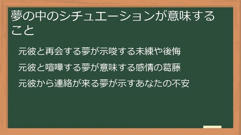 夢の中のシチュエーションが意味すること