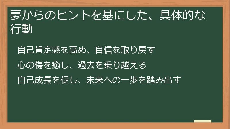 夢からのヒントを基にした、具体的な行動