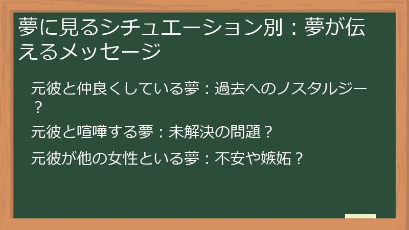 夢に見るシチュエーション別：夢が伝えるメッセージ