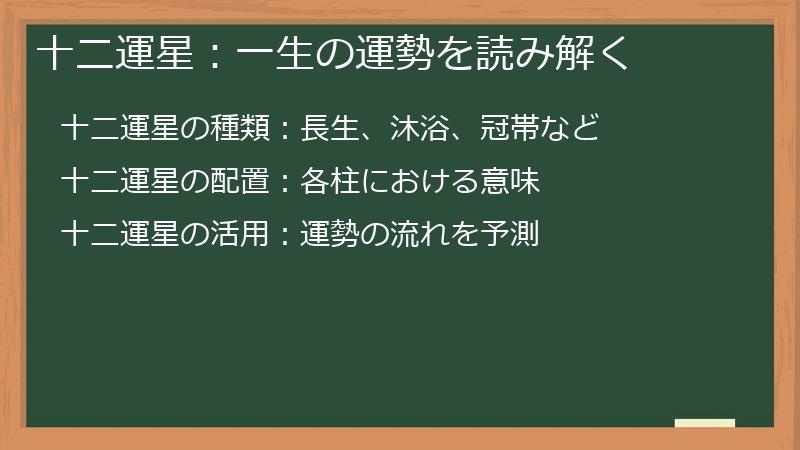 十二運星：一生の運勢を読み解く