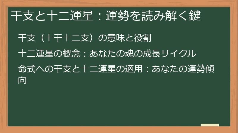 干支と十二運星：運勢を読み解く鍵
