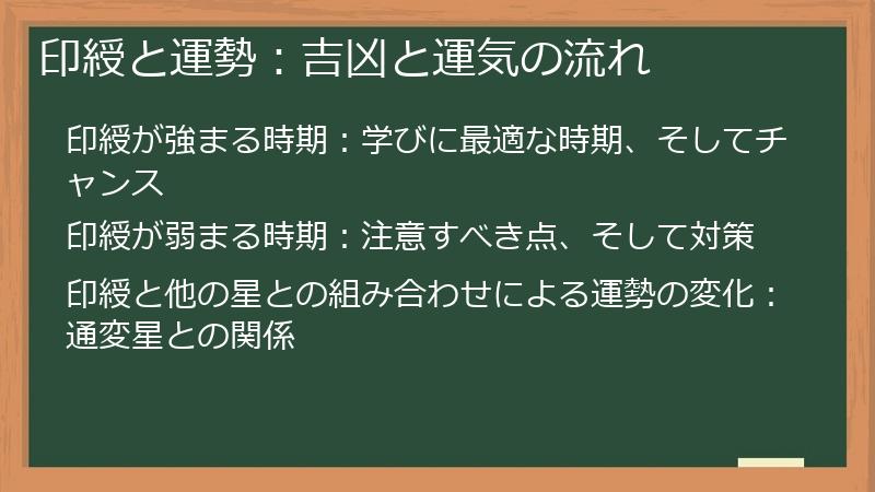 印綬と運勢：吉凶と運気の流れ