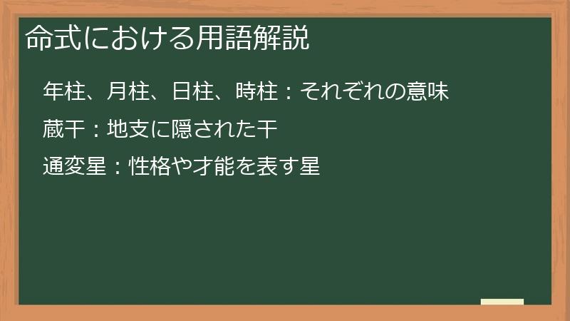 命式における用語解説