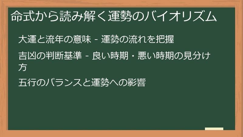 命式から読み解く運勢のバイオリズム