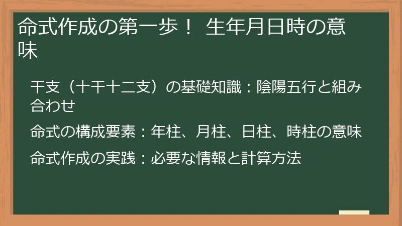 命式作成の第一歩！ 生年月日時の意味