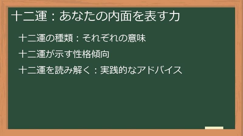 十二運：あなたの内面を表す力