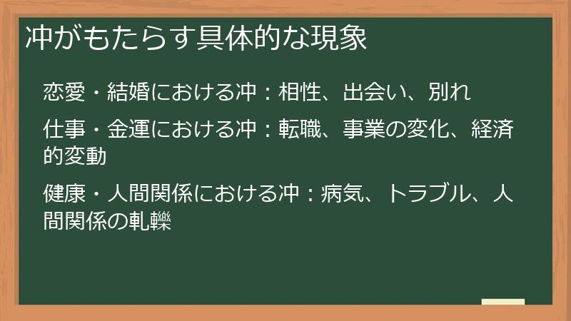 冲がもたらす具体的な現象