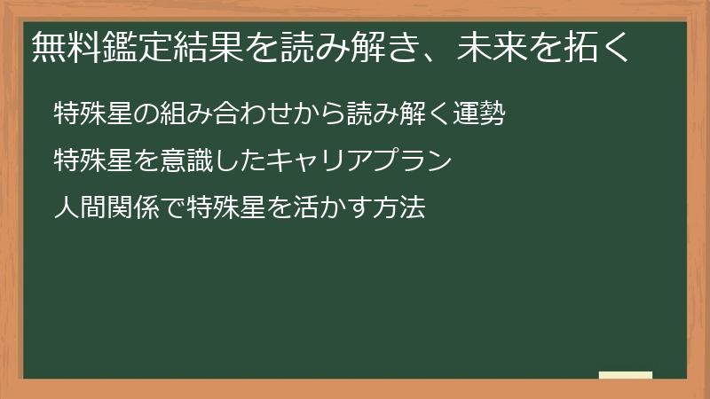 無料鑑定結果を読み解き、未来を拓く