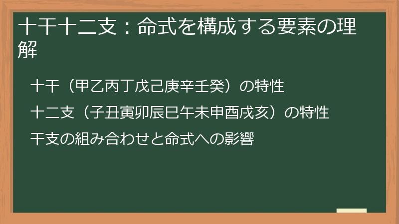 十干十二支：命式を構成する要素の理解