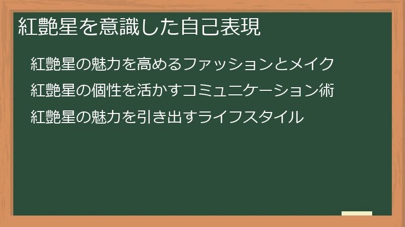 紅艶星を意識した自己表現