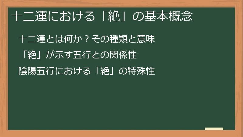 十二運における「絶」の基本概念
