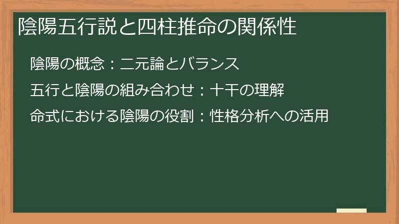 陰陽五行説と四柱推命の関係性