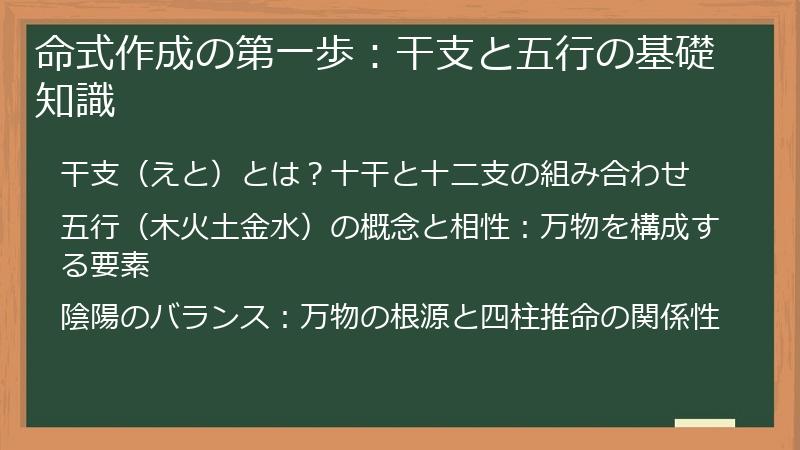 命式作成の第一歩：干支と五行の基礎知識