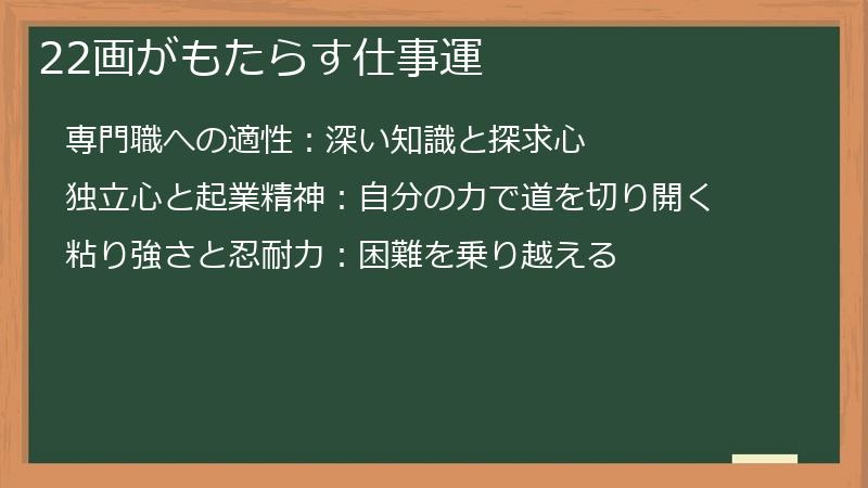 22画がもたらす仕事運