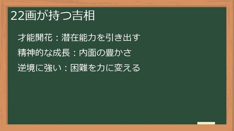22画が持つ吉相