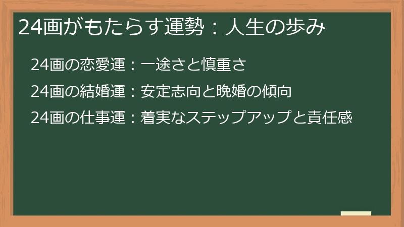 24画がもたらす運勢:人生の歩み