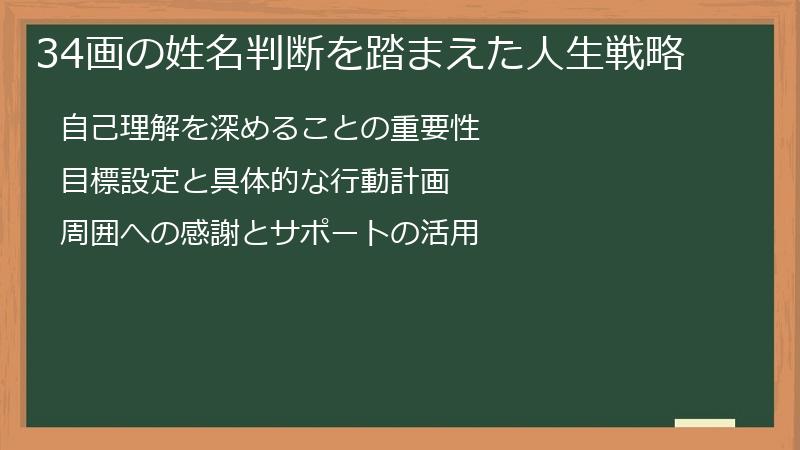 34画の姓名判断を踏まえた人生戦略
