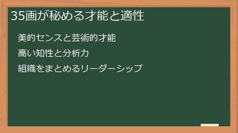 35画が秘める才能と適性