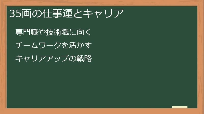 35画の仕事運とキャリア