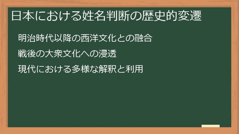 日本における姓名判断の歴史的変遷