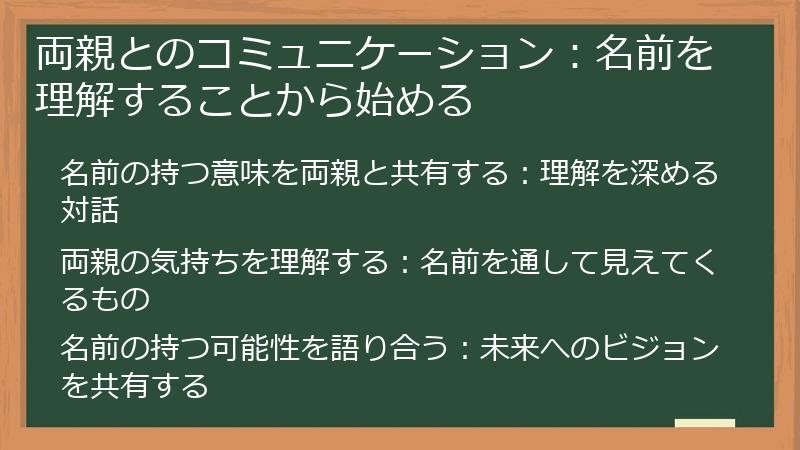両親とのコミュニケーション:名前を理解することから始める
