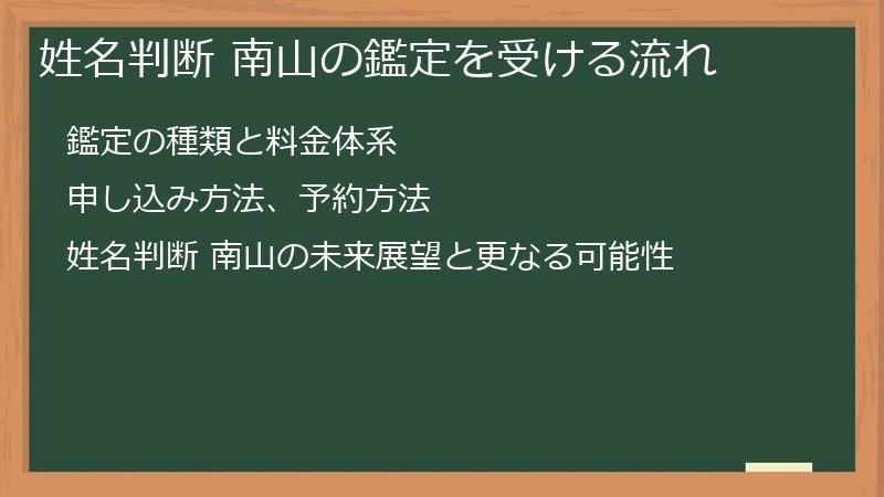 姓名判断 南山の鑑定を受ける流れ