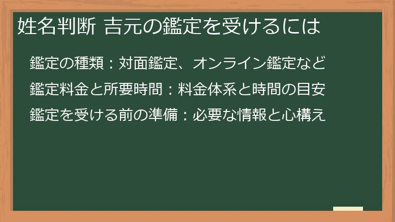 姓名判断 吉元の鑑定を受けるには