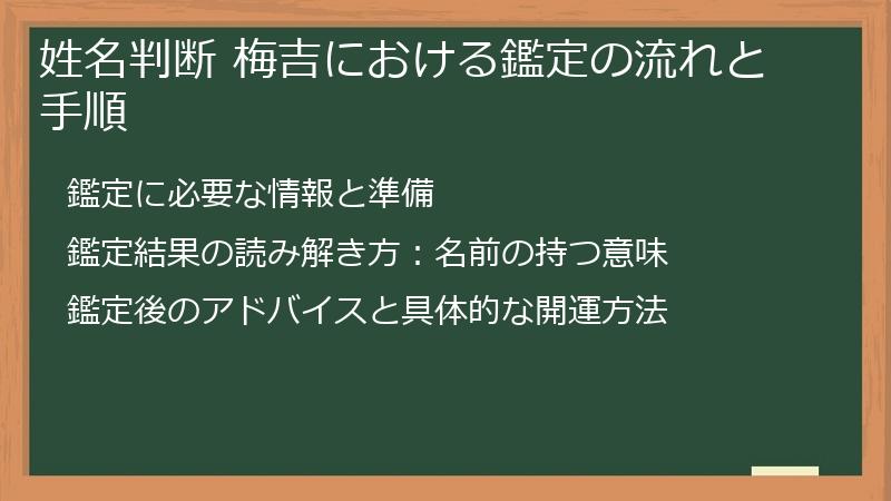 姓名判断 梅吉における鑑定の流れと手順