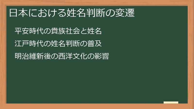 日本における姓名判断の変遷