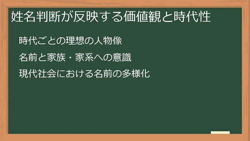 姓名判断が反映する価値観と時代性