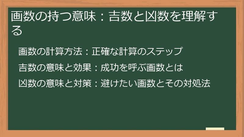 画数の持つ意味：吉数と凶数を理解する