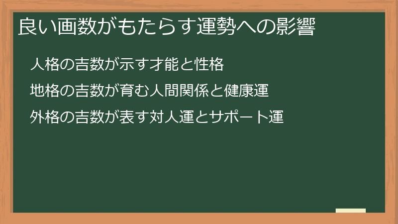 良い画数がもたらす運勢への影響