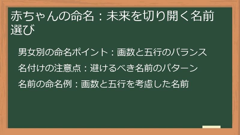 赤ちゃんの命名:未来を切り開く名前選び