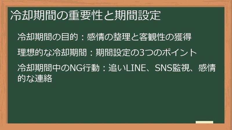 冷却期間の重要性と期間設定