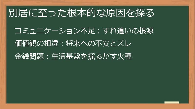 別居に至った根本的な原因を探る