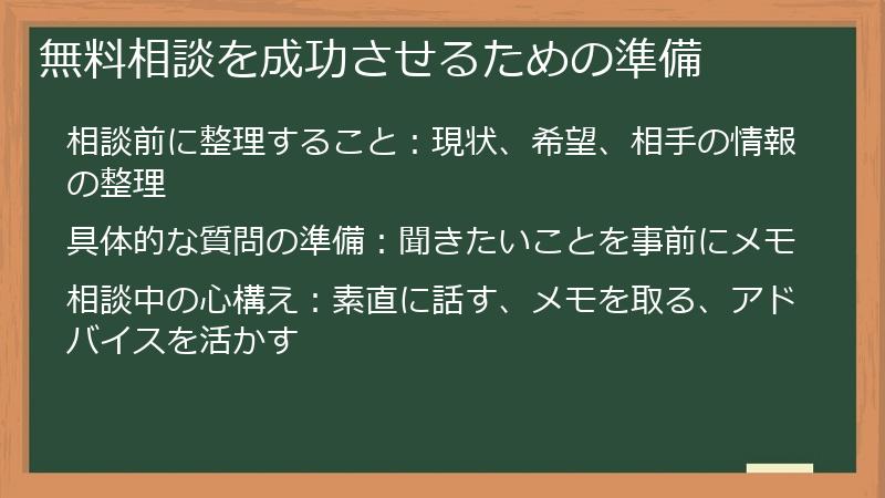 無料相談を成功させるための準備
