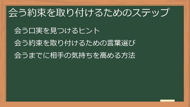 会う約束を取り付けるためのステップ