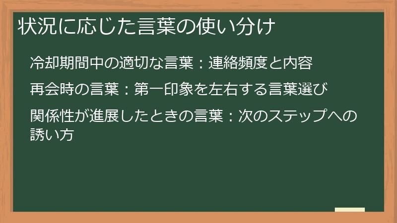 状況に応じた言葉の使い分け