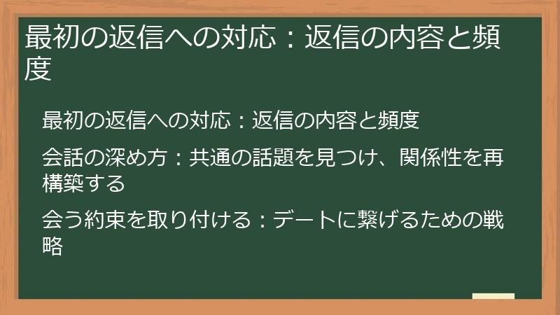 最初の返信への対応:返信の内容と頻度