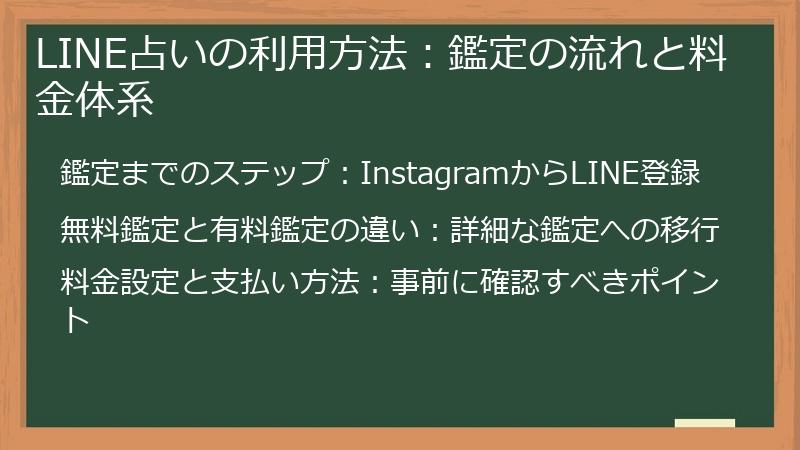 LINE占いの利用方法：鑑定の流れと料金体系