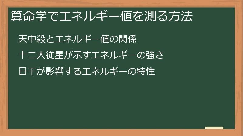 算命学でエネルギー値を測る方法