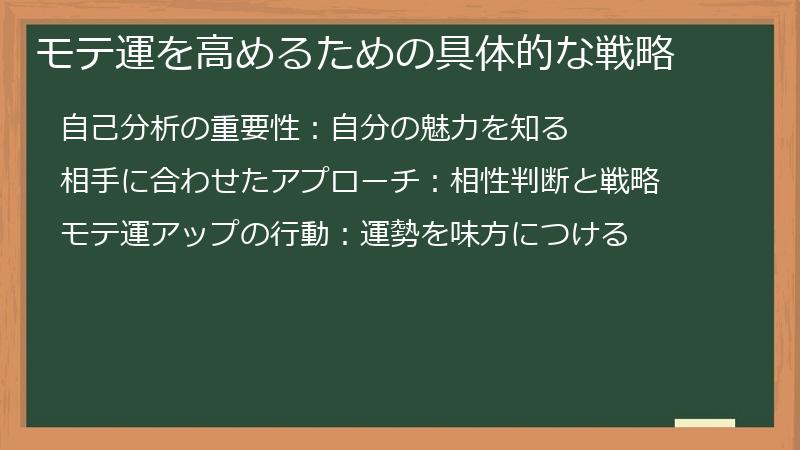 モテ運を高めるための具体的な戦略