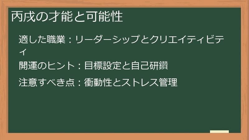 丙戌の才能と可能性