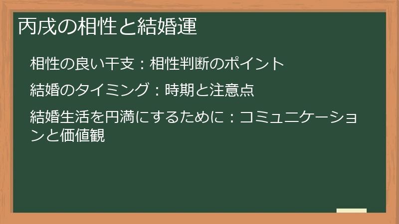 丙戌の相性と結婚運