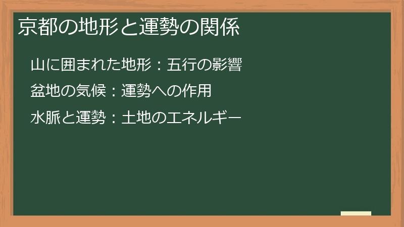 京都の地形と運勢の関係