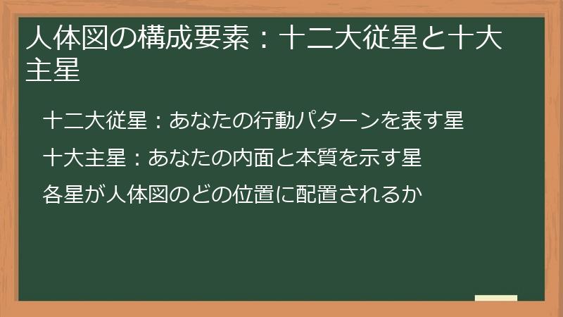 人体図の構成要素：十二大従星と十大主星