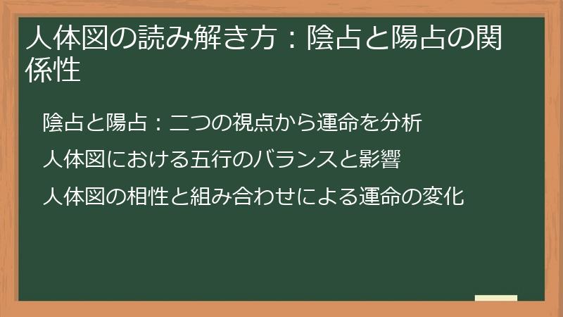 人体図の読み解き方：陰占と陽占の関係性