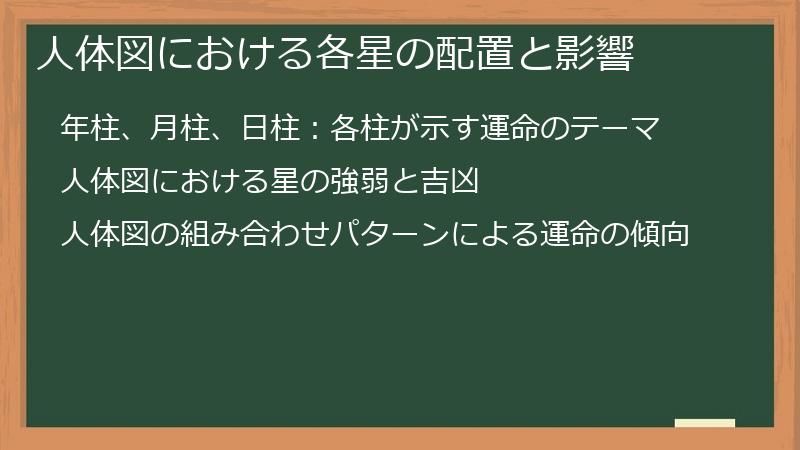 人体図における各星の配置と影響